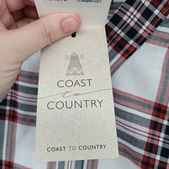 NWT & Bag Barbour Bethwin Button Up Shirt Cloud Check Holiday Plaid Women SZ 14 - Picture 7 of 16